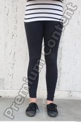 Leg Woman White Casual Average Leggings